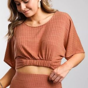 GUC Free People Crop Kelsey Slouch Bat Wing Top S Clay